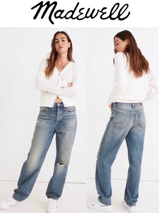 Madewell Denim - Madewell The Dadjean Duane Wash Ripped Edition Dad Jeans 90s Vintage Inspired 27